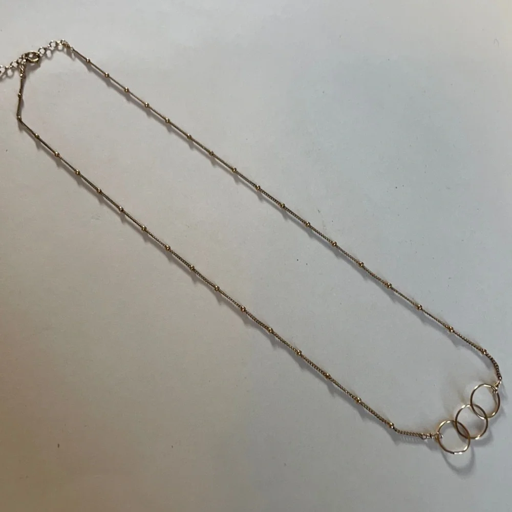 Gold Three Circle Necklace